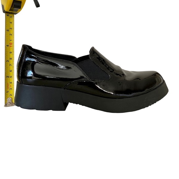 BASCONI Black  Chunky  Lug Sole Patent  Leather Loafers - Picture 6 of 7